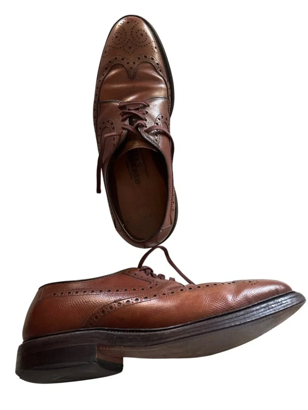 Allen Edmonds Baltic Brown Leather Wingtip Oxfords Mens Size 7D